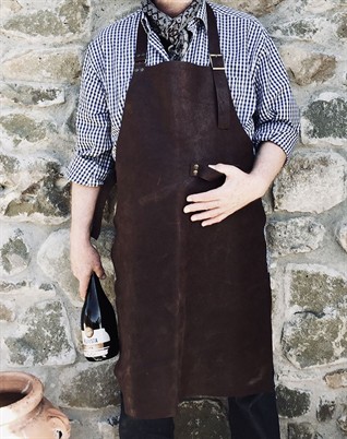 Forklæde 100% Kernelæder - Sort